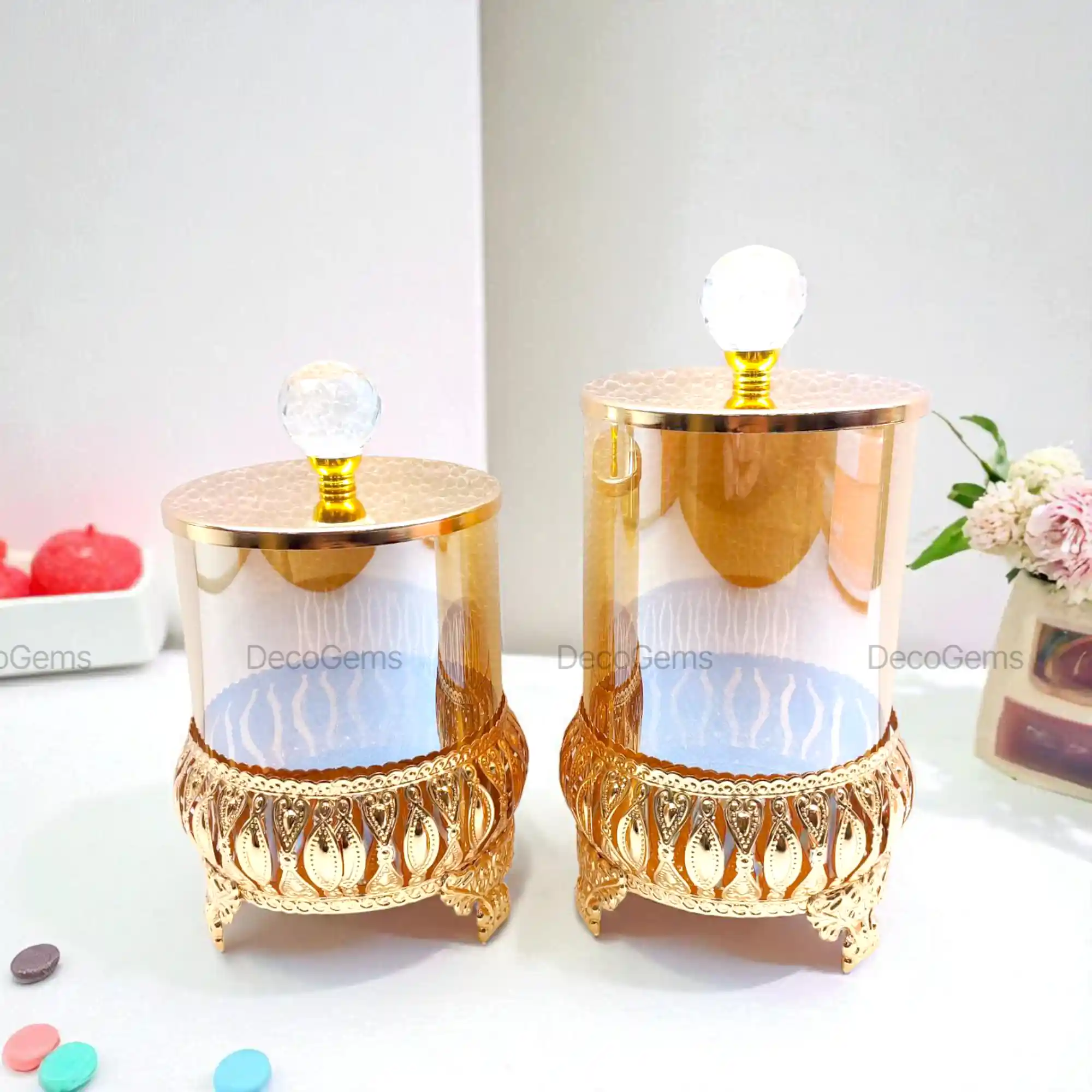 Luxury Cryatal Candy Jar Set - 16237/8