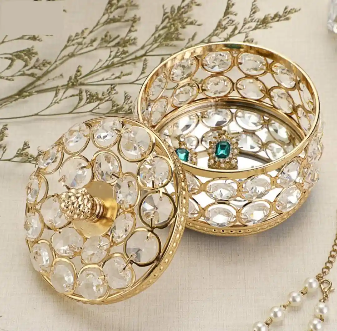 Crystal Metal Jewellery Box - 17215